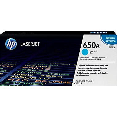 HP 650A (CE271A) Cyan Original LaserJet Toner Cartridge (15000 Yield)